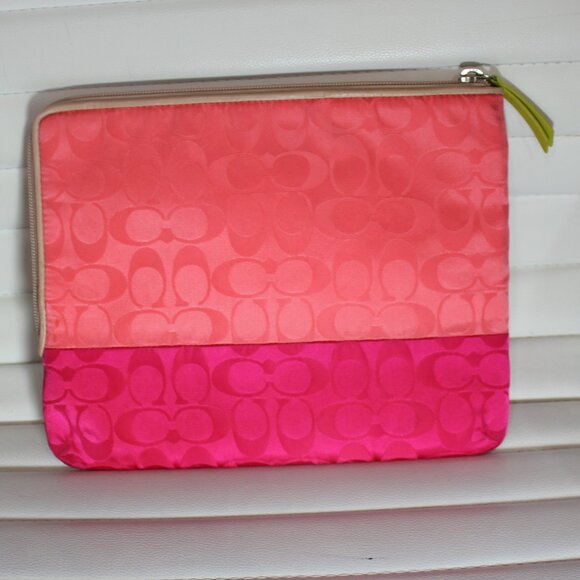 COACH Legacy Work iPad Tablet Case Holder Coral/ Pink Ruby F65858 10.25" x 8.25" - Picture 2 of 4